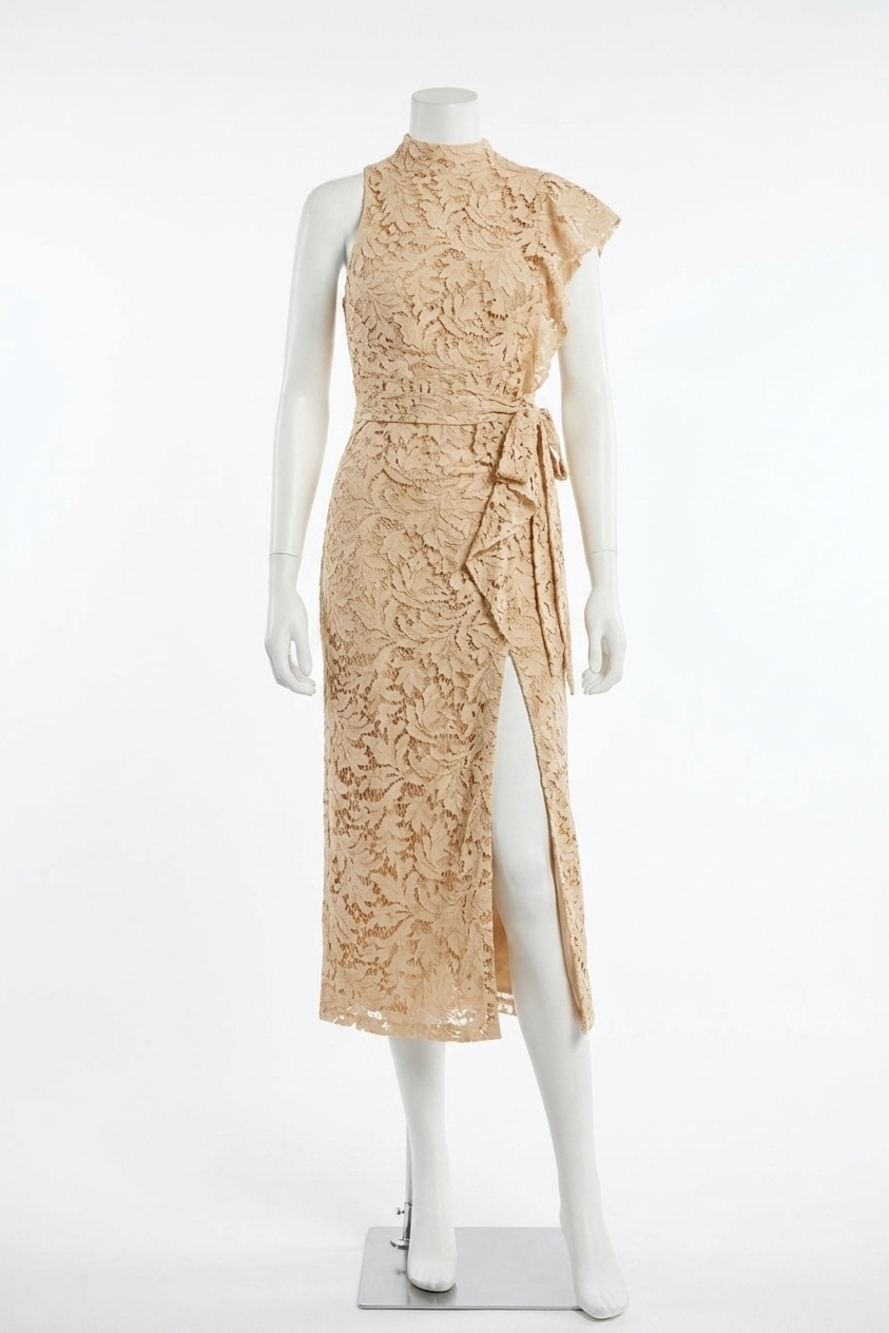 NEW A.L.C. astrid lace midi dress in beige